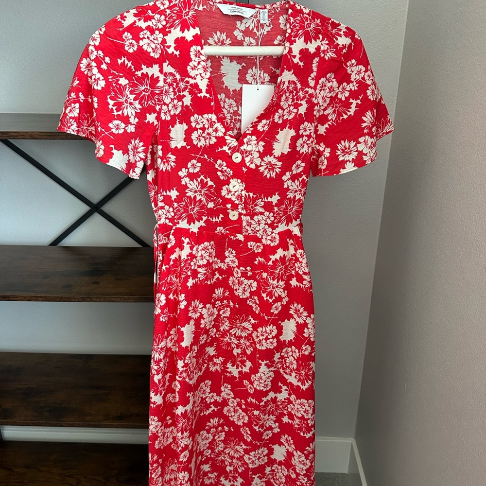 NWT PariParis Atelier Dress Womens Floral Red Dress Sz 0